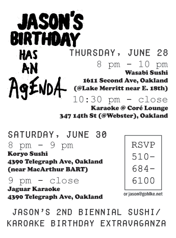 Jason’s Birthday has an agenda
